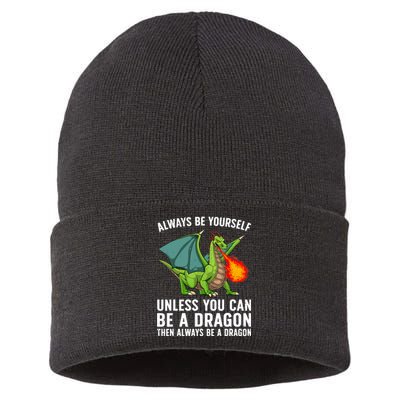 Cool Dragon For Boy Mythical Dragon Lovers Sustainable Knit Beanie