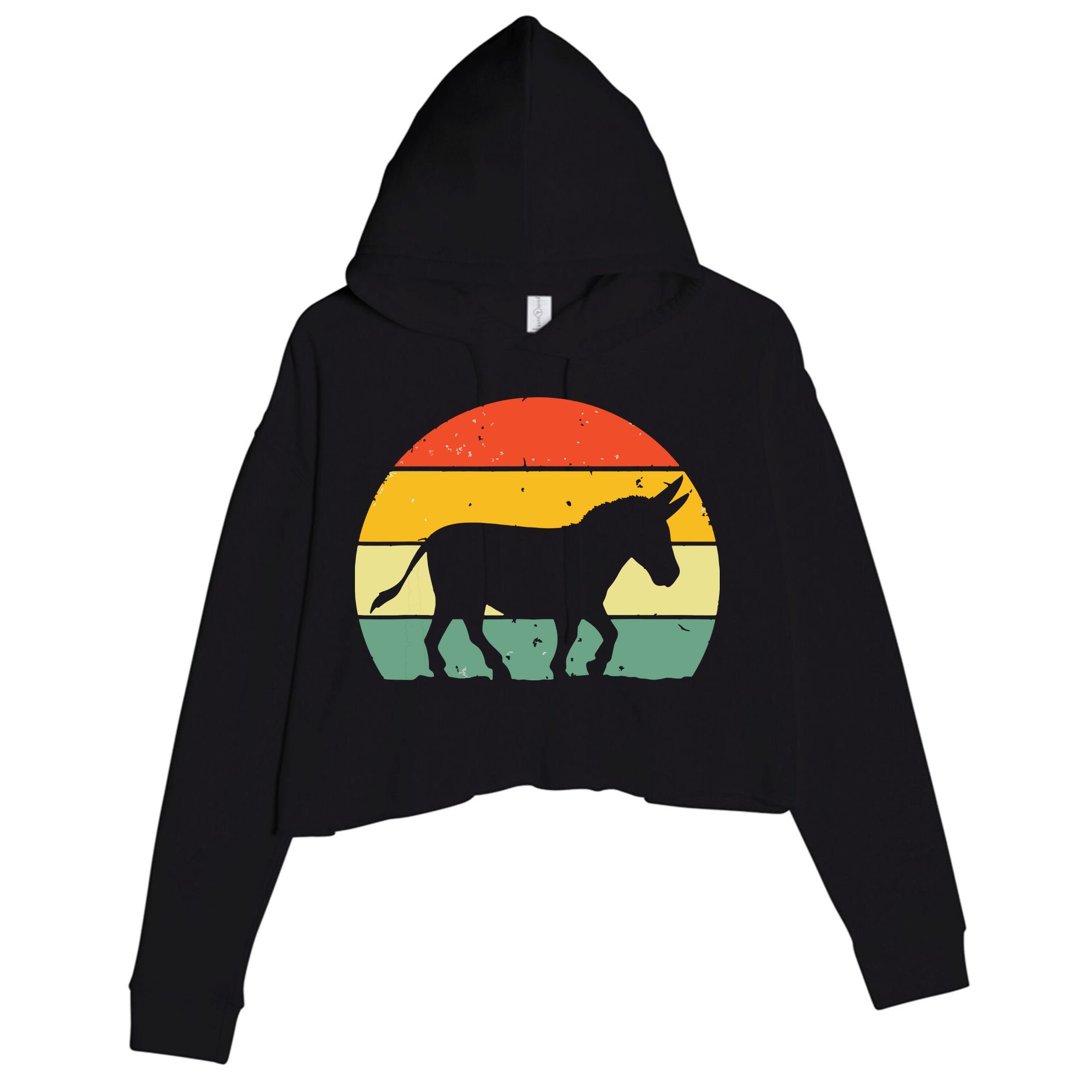 Cool Donkey For Mule Horse Animal Lover Jackass Crop Fleece Hoodie