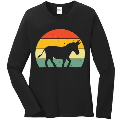 Cool Donkey For Mule Horse Animal Lover Jackass Ladies Long Sleeve Shirt