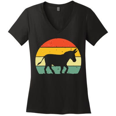 Cool Donkey For Mule Horse Animal Lover Jackass Women's V-Neck T-Shirt