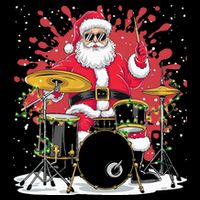 Christmas Drummer Funny Santa Claus On Drums For Music Lover Cooling Performance Crew T-Shirt