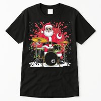 Christmas Drummer Funny Santa Claus On Drums For Music Lover Tall T-Shirt