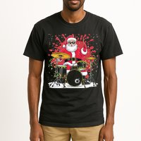 Christmas Drummer Funny Santa Claus On Drums For Music Lover Tall T-Shirt