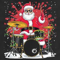 Christmas Drummer Funny Santa Claus On Drums For Music Lover Adult Drive Performance Visor