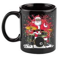 Christmas Drummer Funny Santa Claus On Drums For Music Lover 11oz C Handle Ceramic Mug