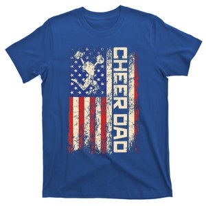 Cheerleader Dad Funny Cheer Dad American Us Flag T-Shirt