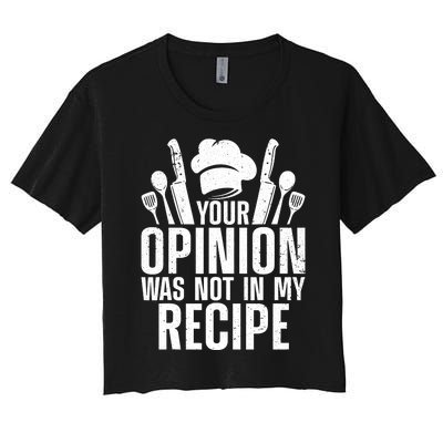 Chef Definition Funny Line Saying Cook Cooking Gifts Chefs Women's Crop Top Tee