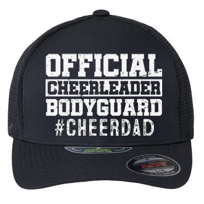 Cheer Dad Funny Papa Cheerleader Bodyguard Flexfit Unipanel Trucker Cap