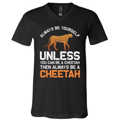 Cheetah Design For Safari Wildlife V-Neck T-Shirt