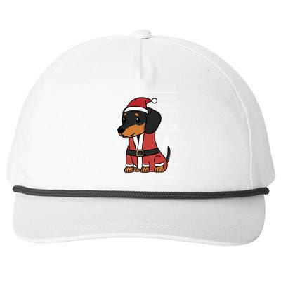 Cartoon Dachshund Funny Dog Christmas Gift Funny Gift Snapback Five-Panel Rope Hat