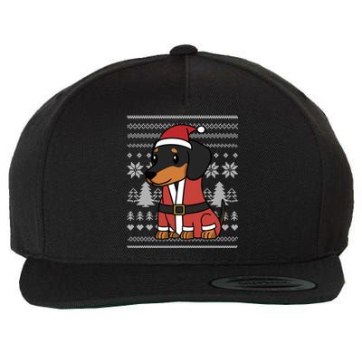 Cartoon Dachshund Funny Dog Christmas Gift Funny Gift Wool Snapback Cap