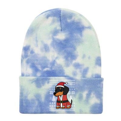 Cartoon Dachshund Funny Dog Christmas Gift Funny Gift Tie Dye 12in Knit Beanie