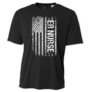 Classic Distressed Flag For Emergency Room ER Nurses Cooling Performance Crew T-Shirt