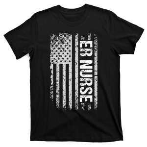 Classic Distressed Flag For Emergency Room ER Nurses T-Shirt