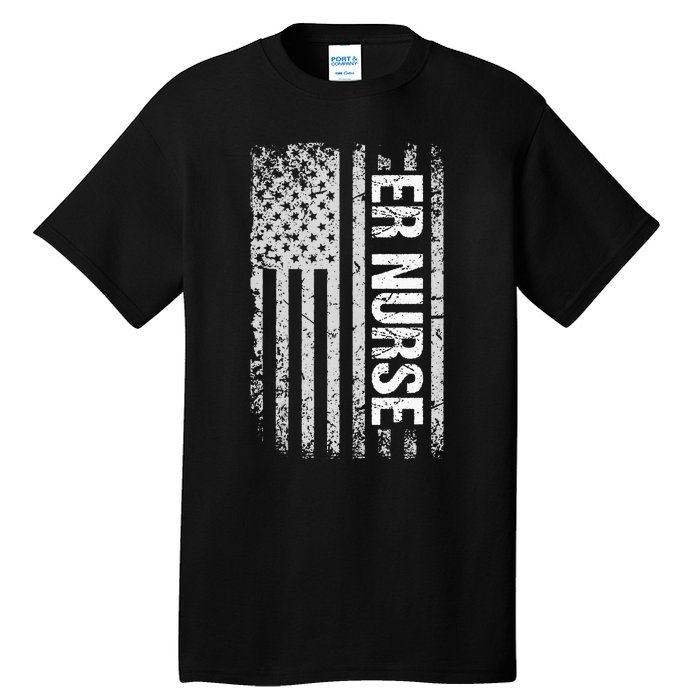 Classic Distressed Flag For Emergency Room ER Nurses Tall T-Shirt