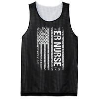 Classic Distressed Flag For Emergency Room ER Nurses Mesh Reversible Basketball Jersey Tank