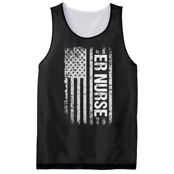 Classic Distressed Flag For Emergency Room ER Nurses Mesh Reversible Basketball Jersey Tank