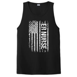 Classic Distressed Flag For Emergency Room ER Nurses PosiCharge Competitor Tank