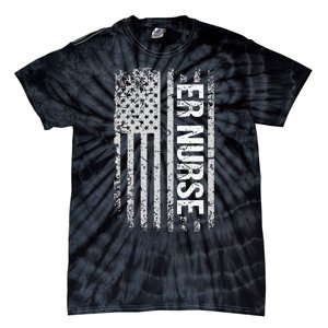 Classic Distressed Flag For Emergency Room ER Nurses Tie-Dye T-Shirt