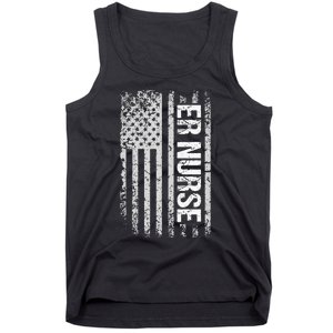 Classic Distressed Flag For Emergency Room ER Nurses Tank Top