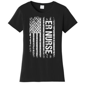 Classic Distressed Flag For Emergency Room ER Nurses Women's T-Shirt