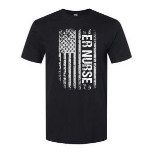 Classic Distressed Flag For Emergency Room ER Nurses Softstyle CVC T-Shirt