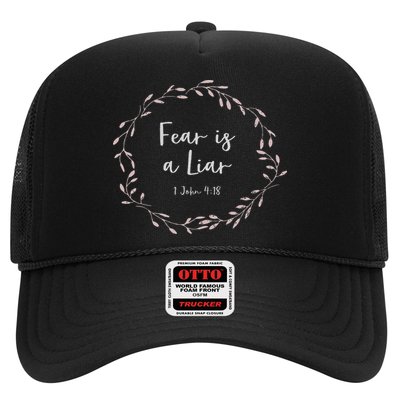 Christian Design For Women 1 John 418 Fear Is A Liar Trucker Hat