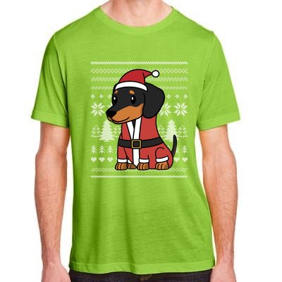 Cartoon Dachshund Funny Dog Christmas Gift Adult ChromaSoft Performance T-Shirt