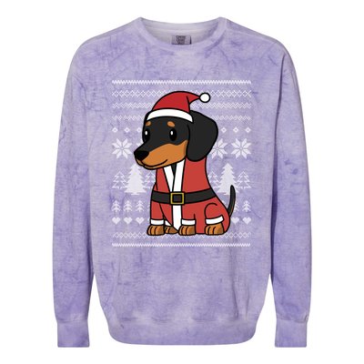 Cartoon Dachshund Funny Dog Christmas Gift Colorblast Crewneck Sweatshirt