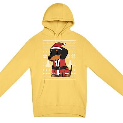 Cartoon Dachshund Funny Dog Christmas Gift Premium Pullover Hoodie