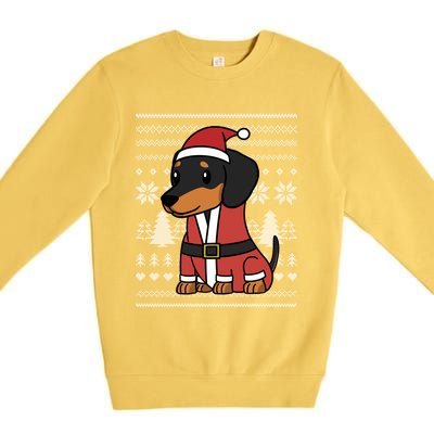 Cartoon Dachshund Funny Dog Christmas Gift Premium Crewneck Sweatshirt