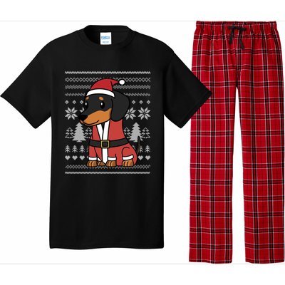 Cartoon Dachshund Funny Dog Christmas Gift Pajama Set