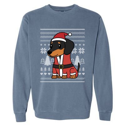 Cartoon Dachshund Funny Dog Christmas Gift Garment-Dyed Sweatshirt