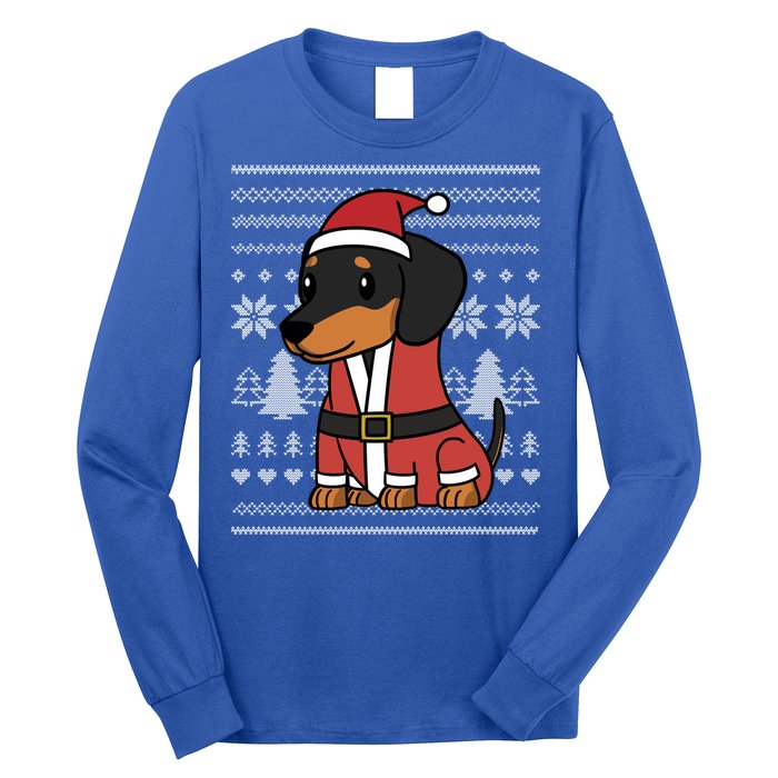 Cartoon Dachshund Funny Dog Christmas Gift Long Sleeve Shirt