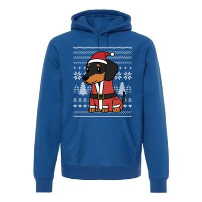 Cartoon Dachshund Funny Dog Christmas Gift Premium Hoodie