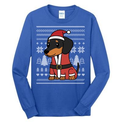 Cartoon Dachshund Funny Dog Christmas Gift Tall Long Sleeve T-Shirt