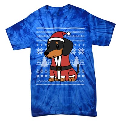 Cartoon Dachshund Funny Dog Christmas Gift Tie-Dye T-Shirt