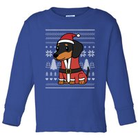 Cartoon Dachshund Funny Dog Christmas Gift Toddler Long Sleeve Shirt