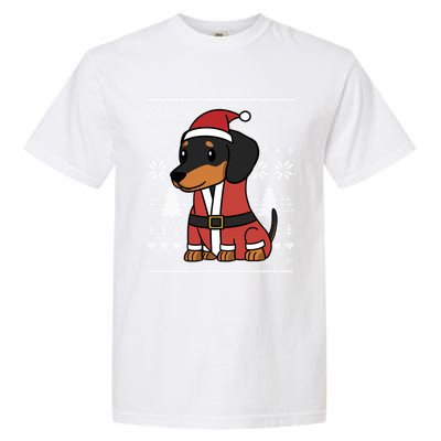 Cartoon Dachshund Funny Dog Christmas Gift Garment-Dyed Heavyweight T-Shirt