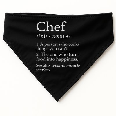 Chef Definition Funny Line Saying Cook Cooking Gifts Chefs USA-Made Doggie Bandana