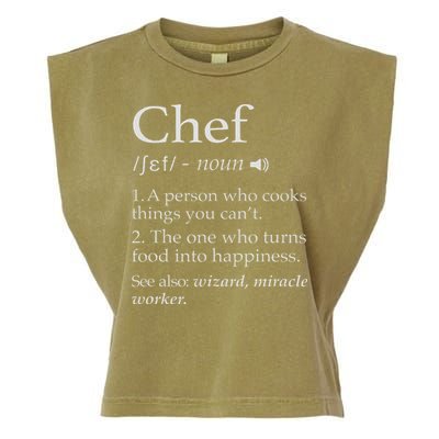 Chef Definition Funny Line Saying Cook Cooking Gifts Chefs Garment-Dyed Women's Muscle Tee