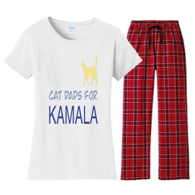 Cat Dads For Kamala Harris For President 2024 Women's Flannel Pajama Set