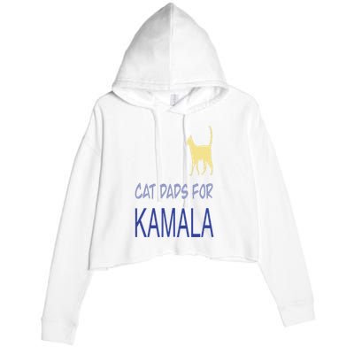 Cat Dads For Kamala Harris For President 2024 Crop Fleece Hoodie