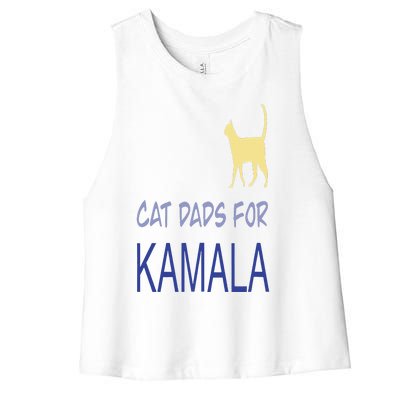 Cat Dads For Kamala Harris For President 2024 Women's Racerback Cropped Tank