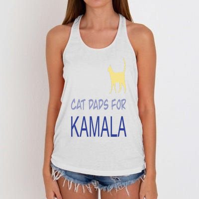 Cat Dads For Kamala Harris For President 2024 Women's Knotted Racerback Tank