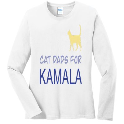 Cat Dads For Kamala Harris For President 2024 Ladies Long Sleeve Shirt