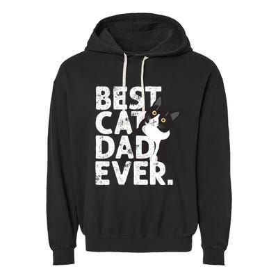 Cat Daddy Father Gift Best Cat Dad Ever Garment-Dyed Fleece Hoodie