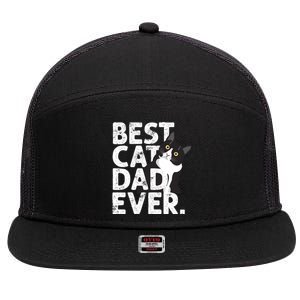 Cat Daddy Father Gift Best Cat Dad Ever 7 Panel Mesh Trucker Snapback Hat