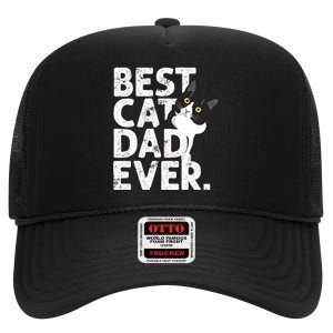 Cat Daddy Father Gift Best Cat Dad Ever High Crown Mesh Back Trucker Hat