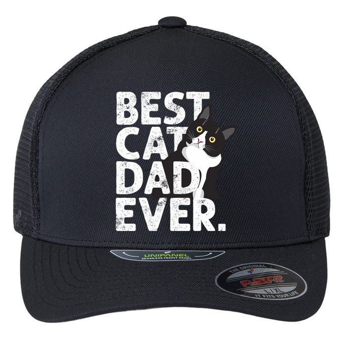 Cat Daddy Father Gift Best Cat Dad Ever Flexfit Unipanel Trucker Cap